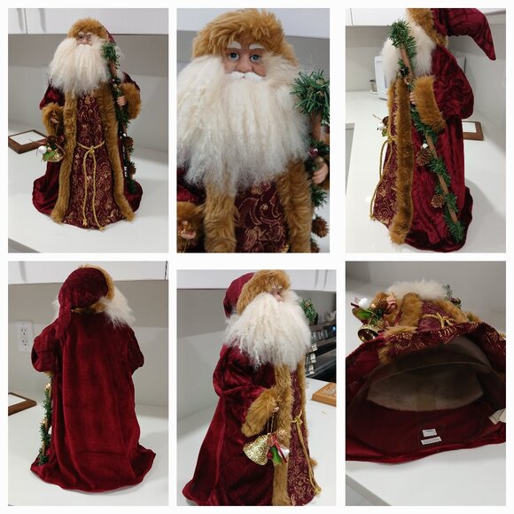 Santa Claus Christmas Figurine Doll 18in. Possible Tree Topper, Good Condition - Picture 1 of 1